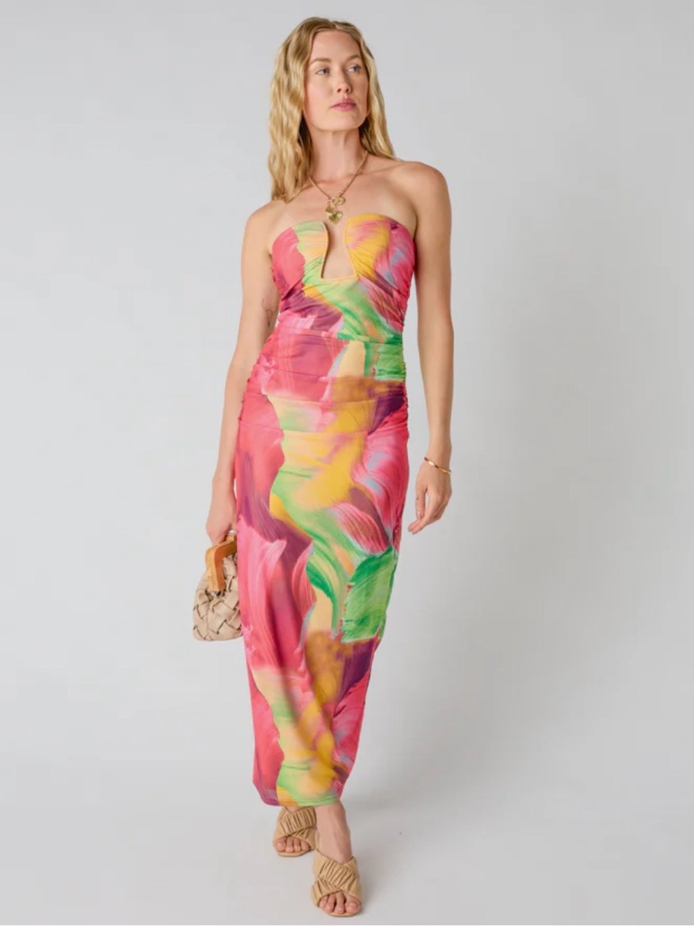 Vestique Abstract Floral Maxi Dress